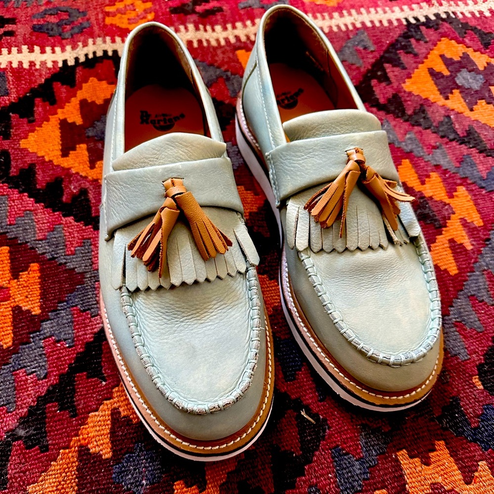 NWOT Baby blue tassel loafers
